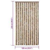 Vliegengordijn 100x230 cm chenille donkerbruin en beige