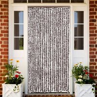 Vliegengordijn 90x200 cm chenille bruin en wit