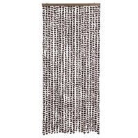 Vliegengordijn 90x200 cm chenille bruin en wit