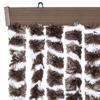 Vliegengordijn 90x200 cm chenille bruin en wit