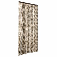 Vliegengordijn 100x230 cm chenille beige en bruin