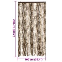 Vliegengordijn 100x230 cm chenille beige en bruin