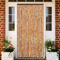 Vliegengordijn 100x230 cm chenille okerkleurig en wit