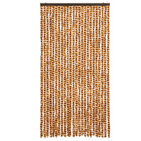 Vliegengordijn 100x230 cm chenille okerkleurig en wit