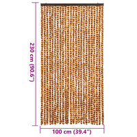 Vliegengordijn 100x230 cm chenille okerkleurig en wit