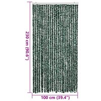 Vliegengordijn 100x230 cm chenille groen en wit