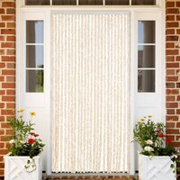 Vliegengordijn 100x220 cm chenille beige en wit