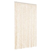 Vliegengordijn 100x220 cm chenille beige en wit