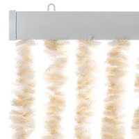 Vliegengordijn 100x220 cm chenille beige en wit