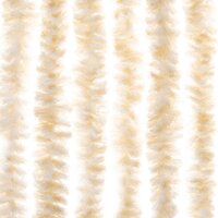Vliegengordijn 100x220 cm chenille beige en wit
