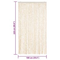 Vliegengordijn 100x220 cm chenille beige en wit
