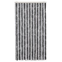 Vliegengordijn 100x230 cm chenille grijs en zwart