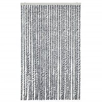 Vliegengordijn 118x220 cm chenille grijs en zwart-wit