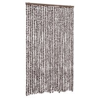 Vliegengordijn 118x220 cm chenille bruin en wit