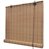 Rolgordijnen 2 st 120x220 cm bamboe bruin