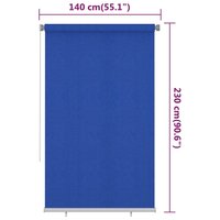 Rolgordijn voor buiten 140x230 cm HDPE blauw