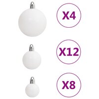111-delige Kerstballenset polystyreen wit en grijs