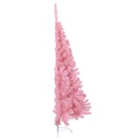 Kunstkerstboom met standaard half 150 cm PVC roze