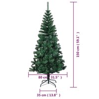 Kunstkerstboom met iriserende uiteinden 150 cm PVC groen