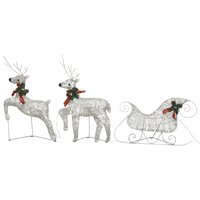 Buitenkerstversiering rendieren en slee 140 LED&#039;s goudkleurig