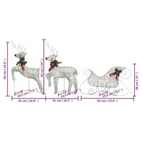 Buitenkerstversiering rendieren en slee 140 LED&#039;s goudkleurig