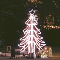 Kerstfiguur kerstboom met warmwitte LED&#039;s 87x87x93 cm