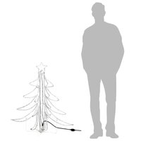 Kerstfiguur kerstboom met warmwitte LED&#039;s 87x87x93 cm