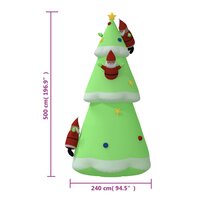 Kerstboom opblaasbaar met LED&#039;s 500 cm