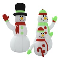Sneeuwpopfamilie opblaasbaar met LED&#039;s 360 cm