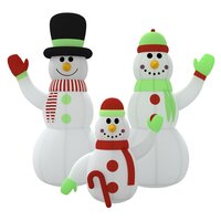 Sneeuwpopfamilie opblaasbaar met LED&#039;s 360 cm