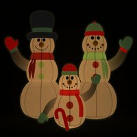 Sneeuwpopfamilie opblaasbaar met LED&#039;s 360 cm