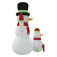 Sneeuwpopfamilie opblaasbaar met LED&#039;s 360 cm