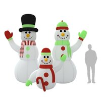 Sneeuwpopfamilie opblaasbaar met LED&#039;s 360 cm