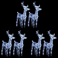Kerstrendieren 6 st 240 LED&#039;s acryl koudwit