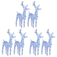 Kerstrendieren 6 st 240 LED&#039;s acryl koudwit