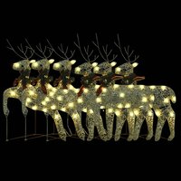 Kerstrendieren 6 st 120 LED&#039;s goudkleurig