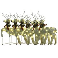 Kerstrendieren 6 st 120 LED&#039;s goudkleurig