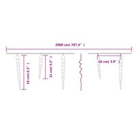 Kerstverlichting ijspegels 200 koudwitte LED&#039;s 20 m acryl PVC