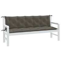 Tuinbankkussens 2 st 180x50x7 cm stof gem&ecirc;leerd donkergrijs