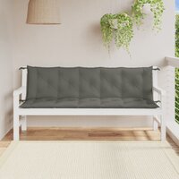 Tuinbankkussens 2 st 180x50x7 cm stof gem&ecirc;leerd donkergrijs