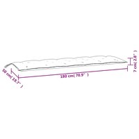 Tuinbankkussens 2 st 180x50x7 cm stof gem&ecirc;leerd donkergrijs