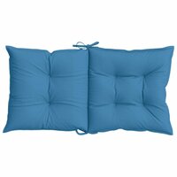 Stoelkussens 4 st lage rug 100x50x7 cm stof gem&ecirc;leerd blauw