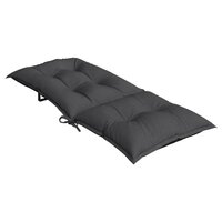 Stoelkussens 4 st hoge rug 120x50x7 cm stof gem&ecirc;leerd antraciet