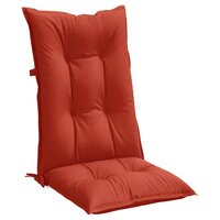 Stoelkussens 4 st hoge rug 120x50x7 cm stof gem&ecirc;leerd rood