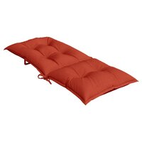 Stoelkussens 4 st hoge rug 120x50x7 cm stof gem&ecirc;leerd rood