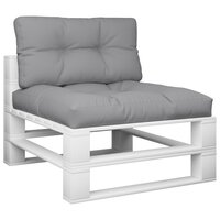 Palletkussens 2 st stof grijs
