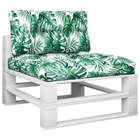 Palletkussens 2 st stof bladpatroon