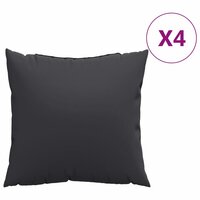 Bankkussens 4 st 50x50 cm stof zwart