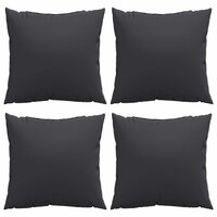 Bankkussens 4 st 50x50 cm stof zwart