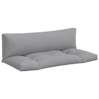 Palletkussens 2 st stof grijs